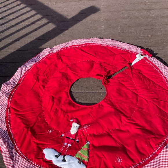 Santa Christmas Quilted Cotton Tree Skirt|Xmas Tree Bottom Decoration,54" Large - Picture 5 of 9